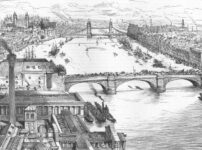 An early drawing of Tower Bridge