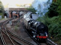 Steam train passing through East London on Saturday