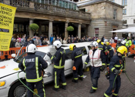 Fire Brigade Dissect a White Whale in Covent Garden