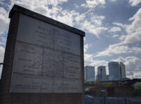 Next to the Blackwall Tunnel – the East India Docks Commemoration Plaque