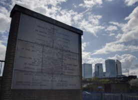 Next to the Blackwall Tunnel – the East India Docks Commemoration Plaque