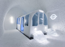 Sleep in a Northern Line tube train carved out of ice