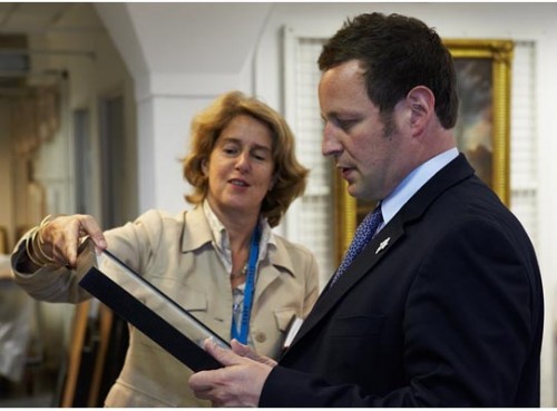Ed Vaizey, Minister for Culture, selecting works at the Government Art Collection