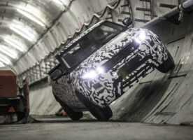 Range Rover drives a car through a Crossrail tunnel