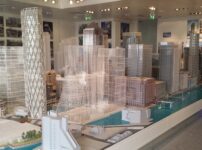 Giant model of Canary Wharf