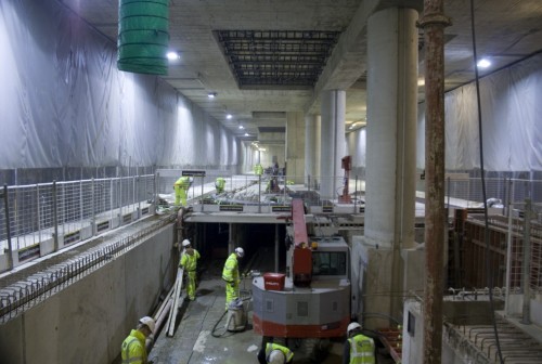 Photos – inside the Crossrail station at Canary Wharf
