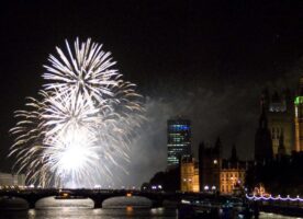 Three fireworks displays on the Thames