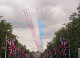 Large military flypast over London for the Platinum Jubilee