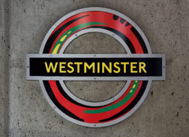 Westminster tube station adds a splash of Africa to its roundels