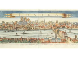 An Italian drawing of the Great Fire of London for sale