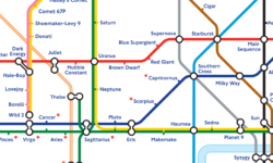 London tube map based on the stars in the skies