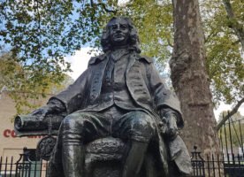 The statue of Thomas Coram in Bloomsbury