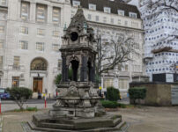 The Christmas Cracker memorial in Finsbury Square
