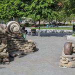 Snails on stones -- art in Aldgate
