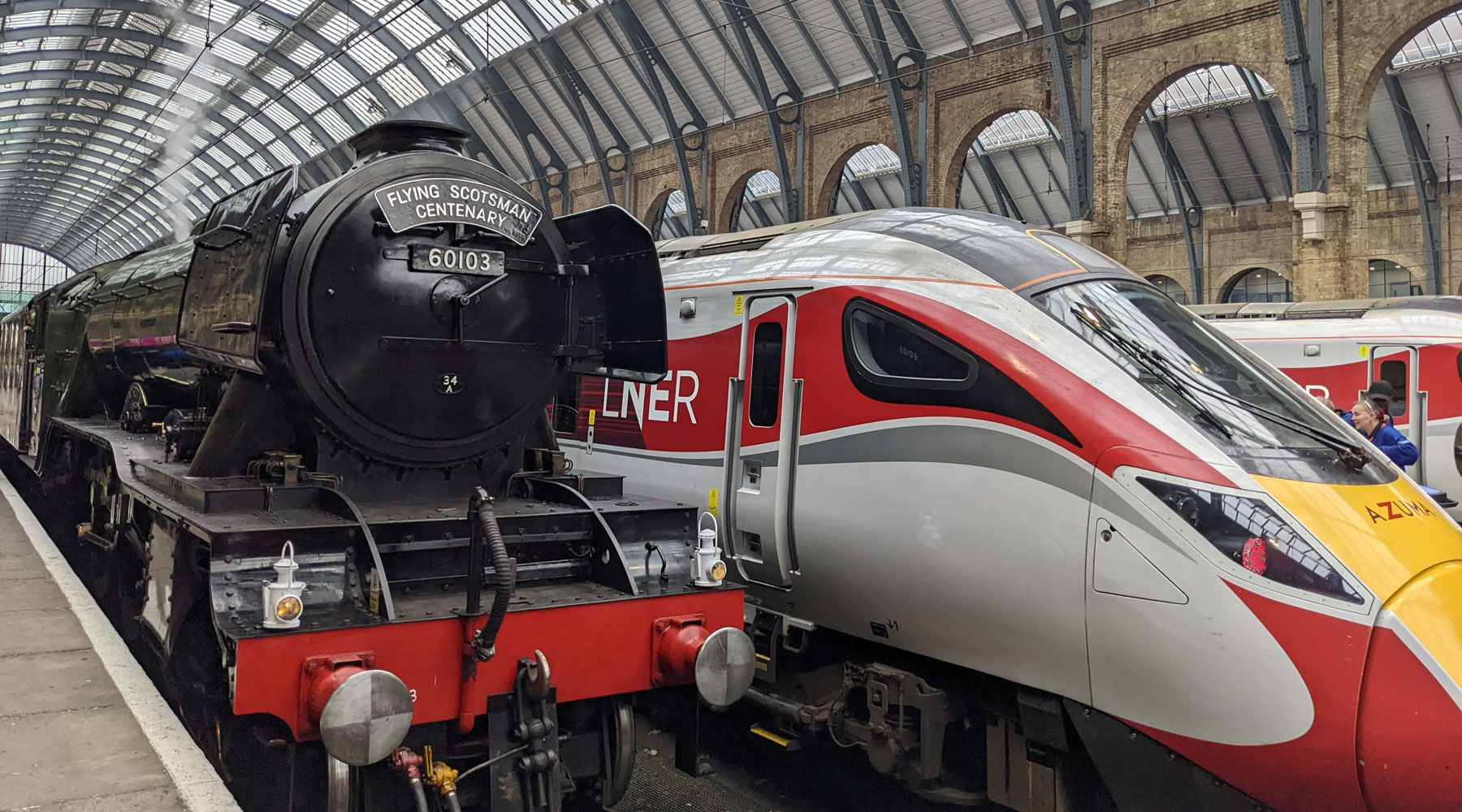 The Flying Scotsman steam train is at King's Cross station this weekend