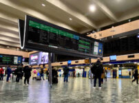 Euston station testing new departure display boards