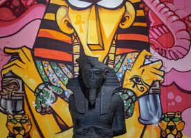 Tutankhamun as street art at the British Museum