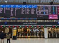 New departure screens for Charing Cross railway station