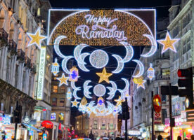 Ramadan Lights switched on near Leicester Square