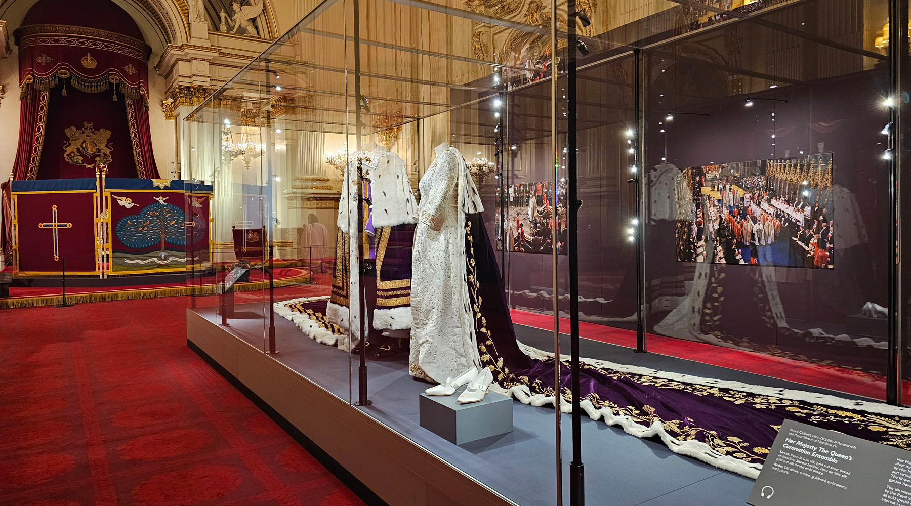 Coronation robes go on public display in Buckingham Palace