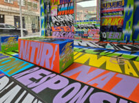 Carnaby Street shop filled with dayglo lettering