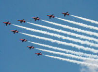 Red Arrows flypast over London on Tuesday lunchtime