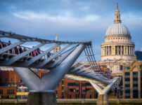An ancient law requires a bundle of straw to hang from the Millennium Bridge