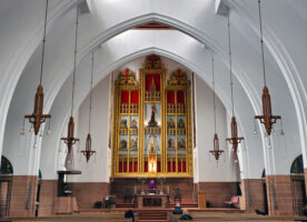 Kensington’s Carmelite church, a bright interior within a fortress appearance