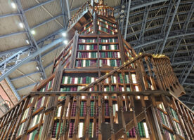St Pancras station’s Christmas tree is a spiralling tower of books