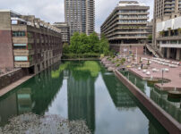 Barbican’s brutalist building about to be covered in a giant sheet of purple fabric