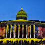 Large light show filling Trafalgar Square tonight for the National Gallery’s 200th birthday