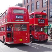 Heritage buses running along Route 65