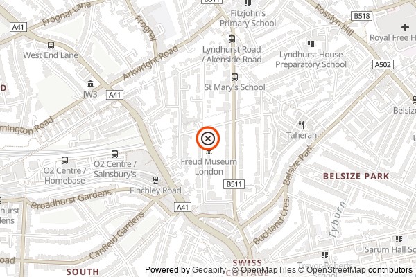 Map of Tyburn Convent