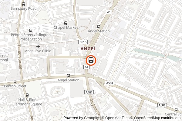 Map of Angel Tube Station