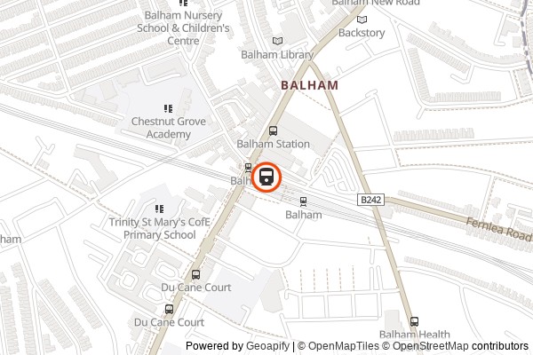 Map of Balham Rail Station