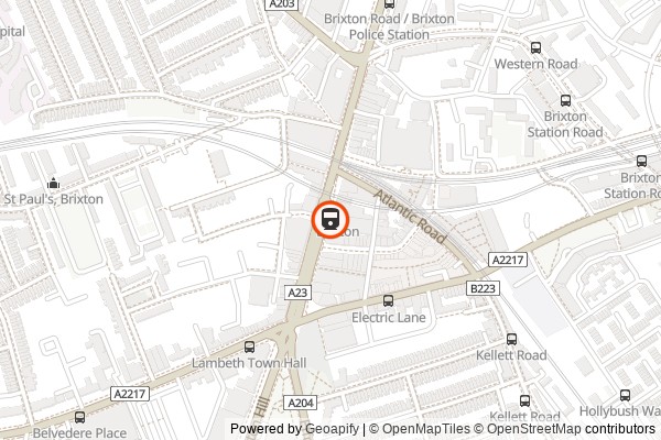 Map of Brixton Tube Station